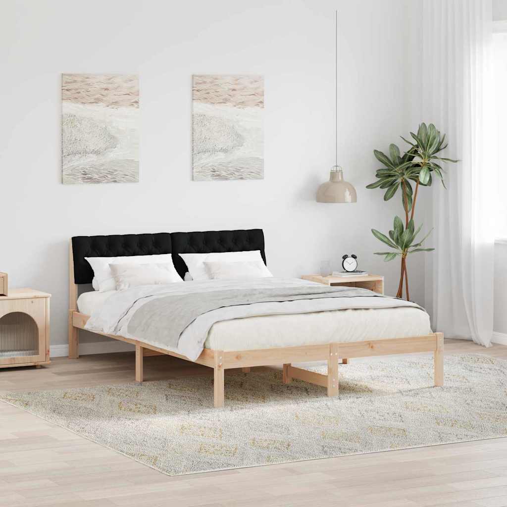Sengestel Brun og sort 135 x 190 cm Massivt fyrretræ