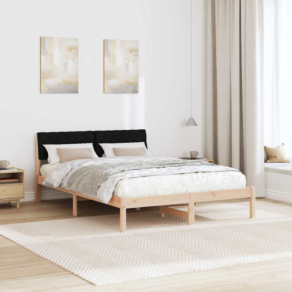 Sengestel Brun og sort 135 x 190 cm Massivt fyrretræ