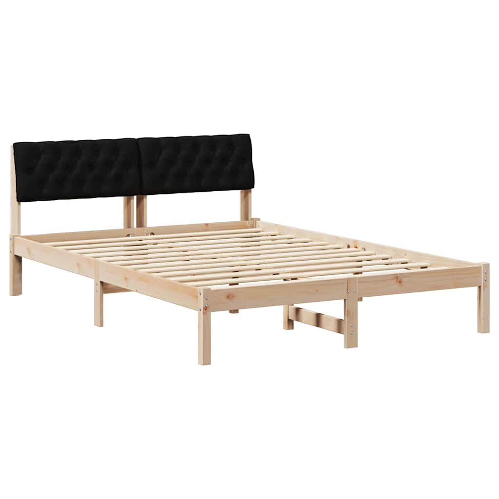 Sengestel Brun og sort 135 x 190 cm Massivt fyrretræ