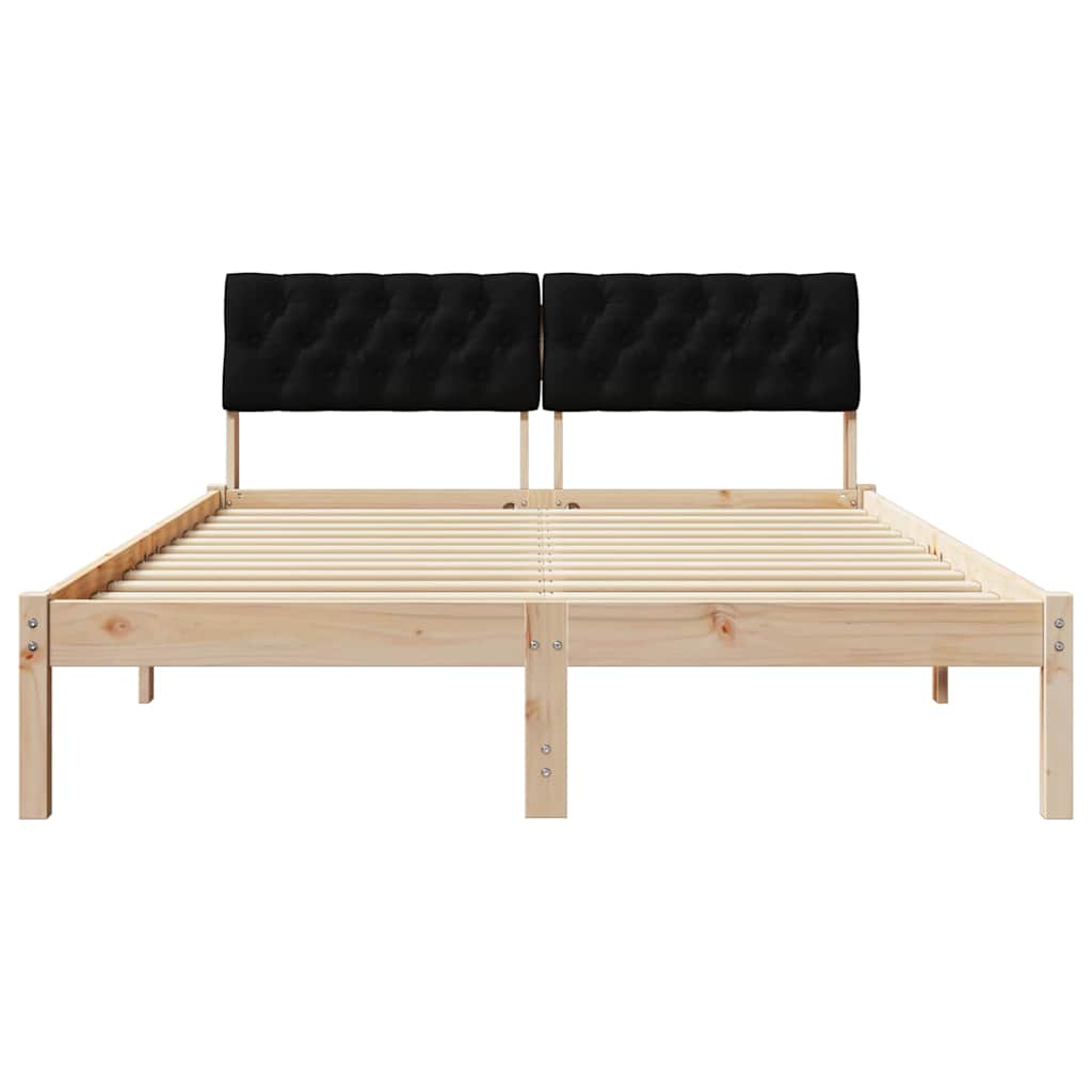 Sengestel Brun og sort 135 x 190 cm Massivt fyrretræ