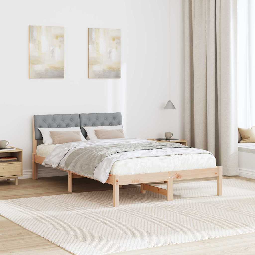 Sengestel Brun og lys grå 120 x 190 cm Massivt fyrretræ