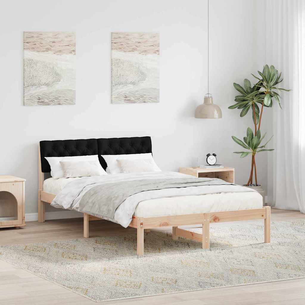 Sengestel Brun og sort 120 x 190 cm Massivt fyrretræ