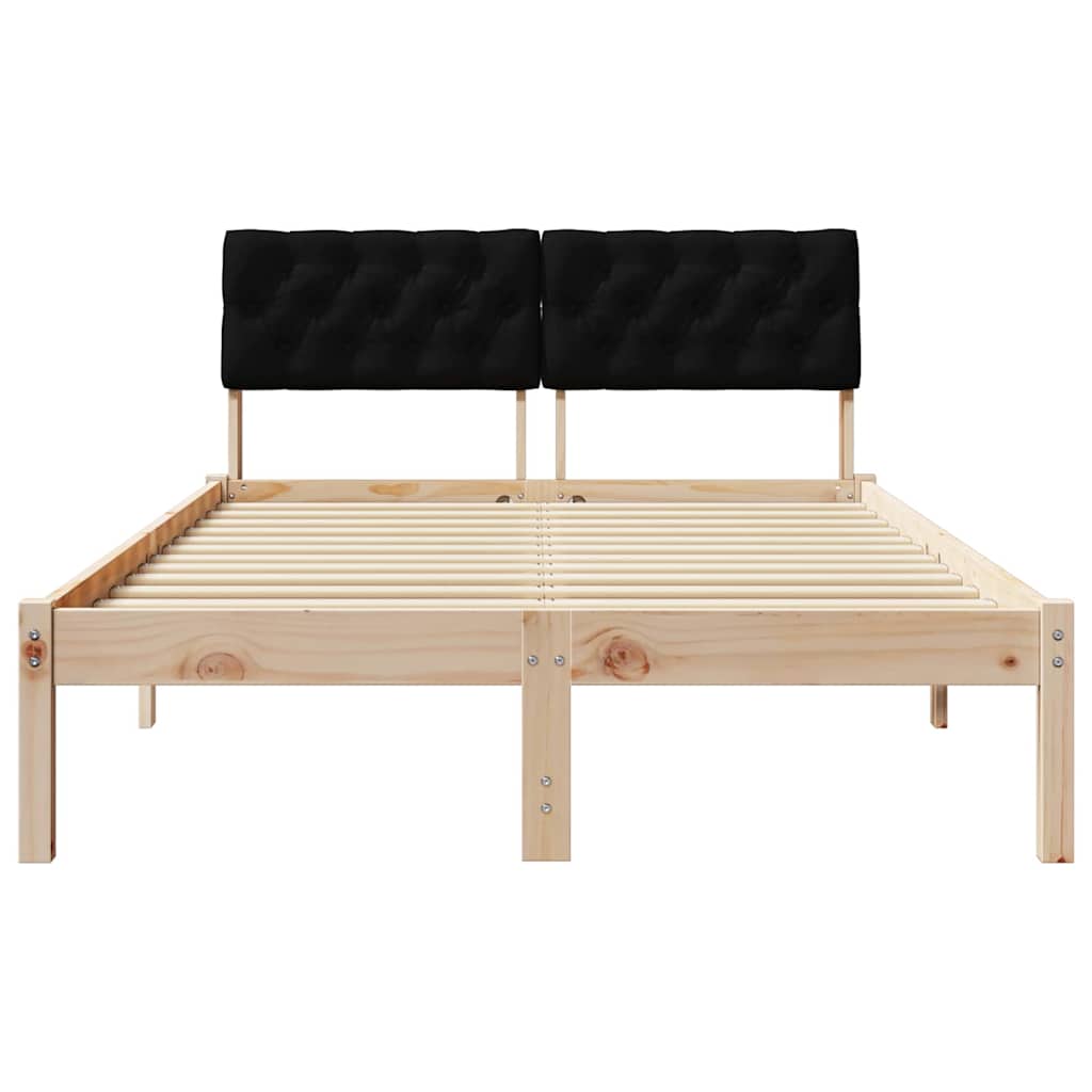 Sengestel Brun og sort 120 x 190 cm Massivt fyrretræ