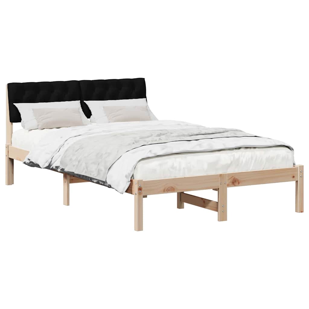 Sengestel Brun og sort 120 x 190 cm Massivt fyrretræ