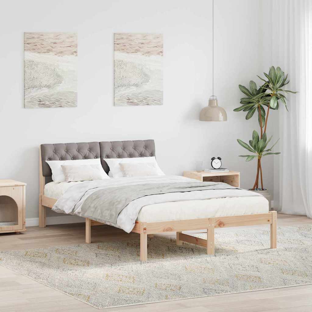Sengestel Brun og taupe 120 x 190 cm Massivt fyrretræ