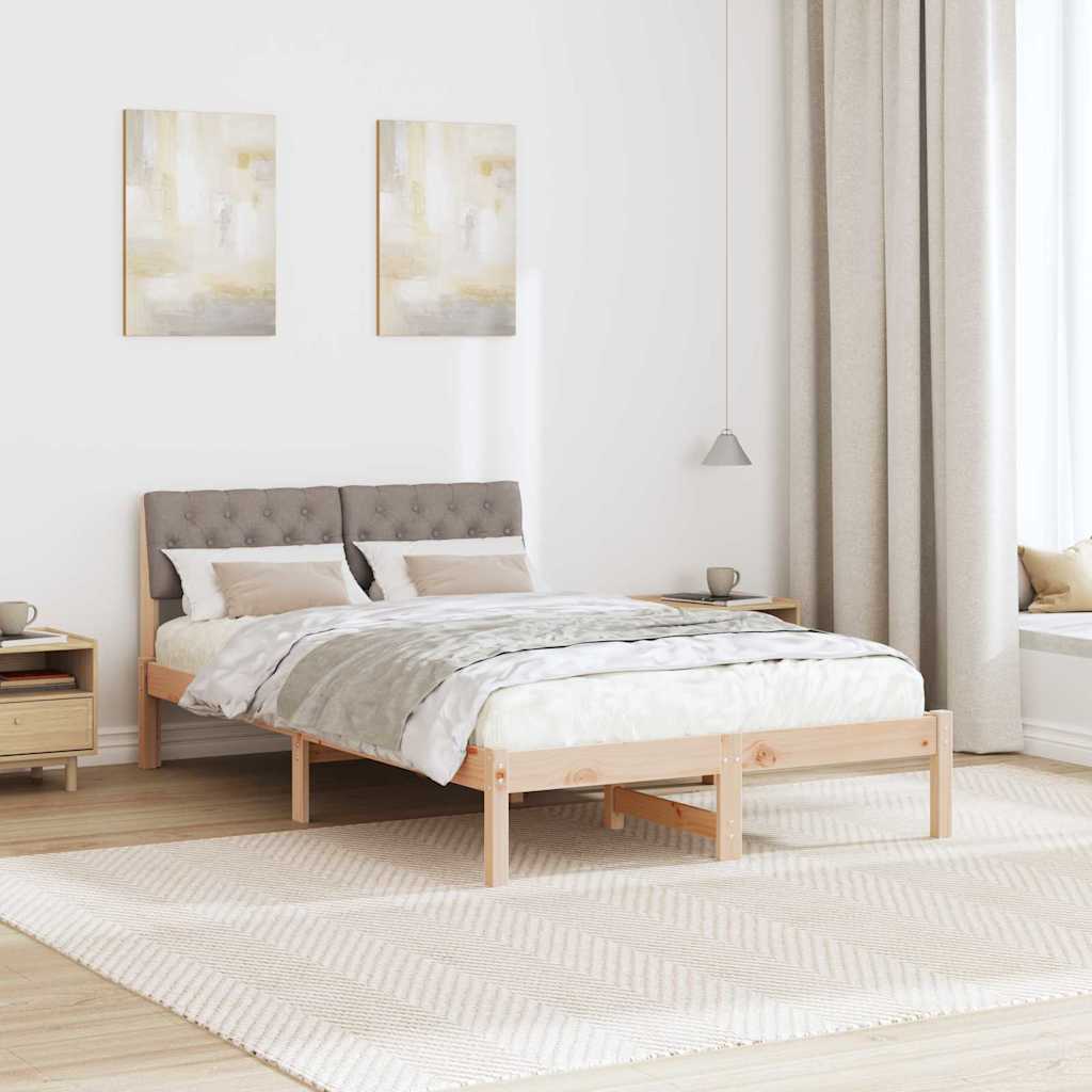 Sengestel Brun og taupe 120 x 190 cm Massivt fyrretræ