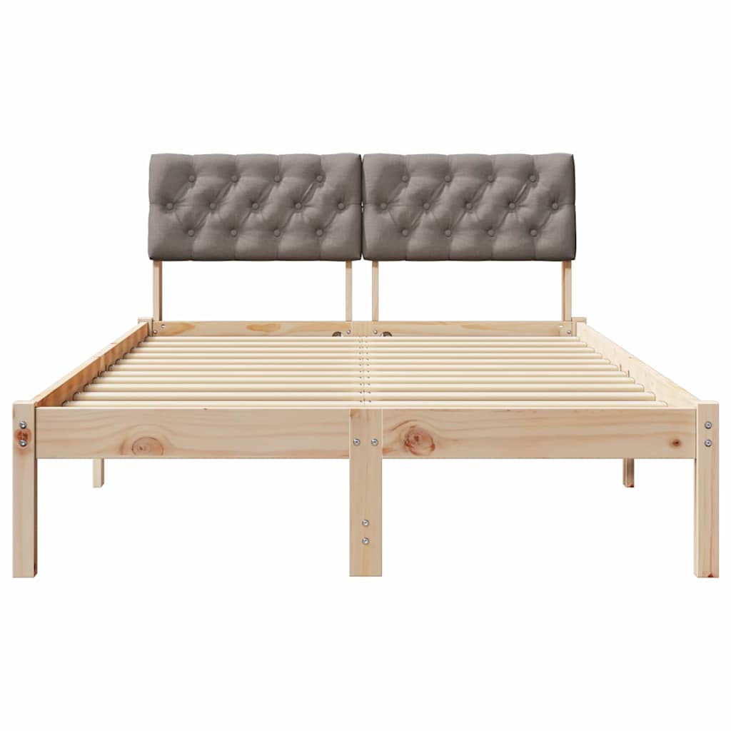 Sengestel Brun og taupe 120 x 190 cm Massivt fyrretræ
