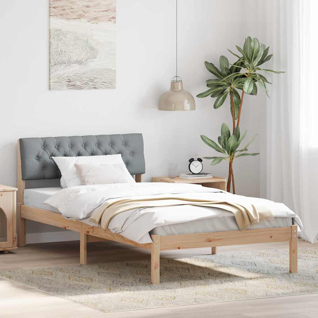 Sengestel Brun og lys grå 100 x 200 cm Massivt fyrretræ
