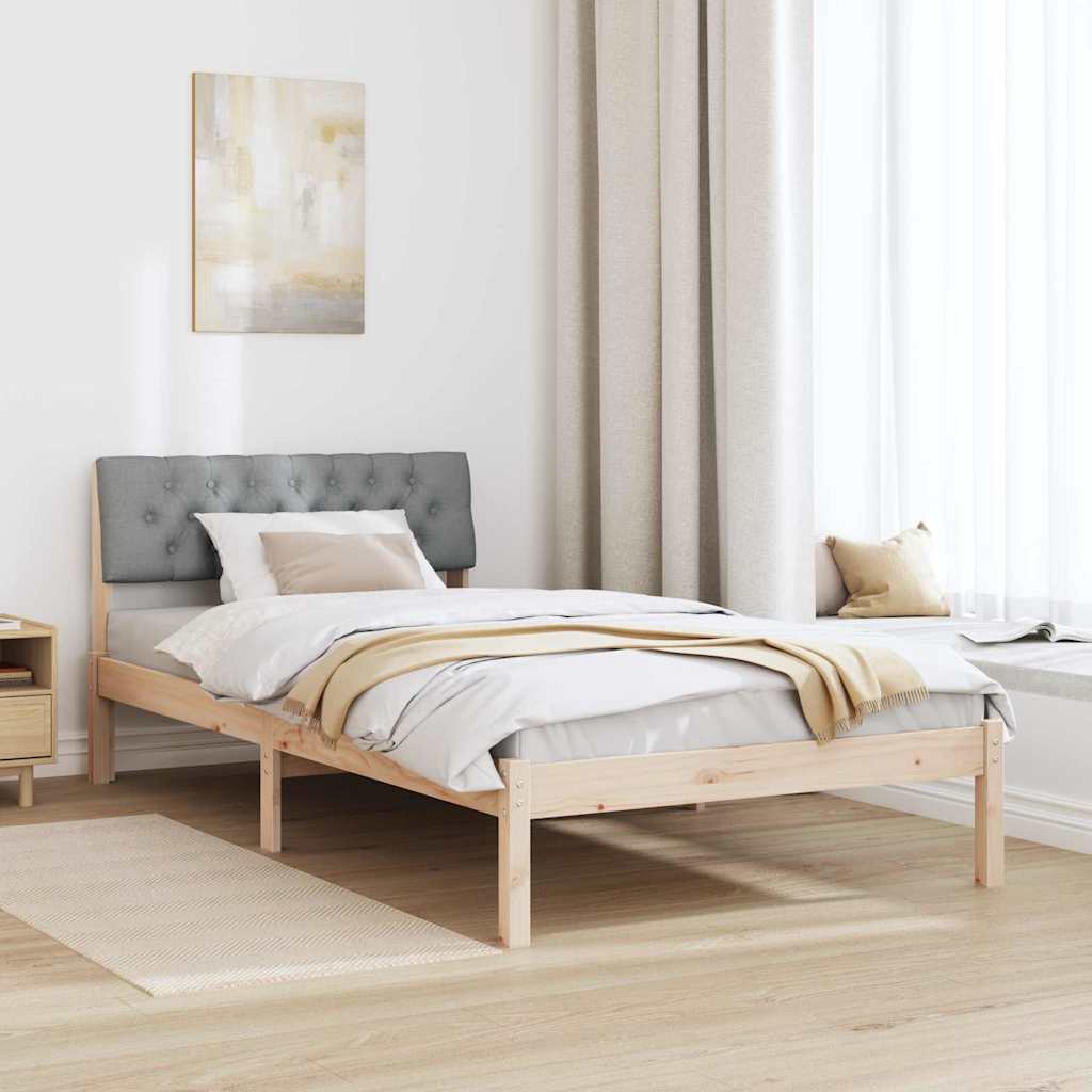 Sengestel Brun og lys grå 100 x 200 cm Massivt fyrretræ