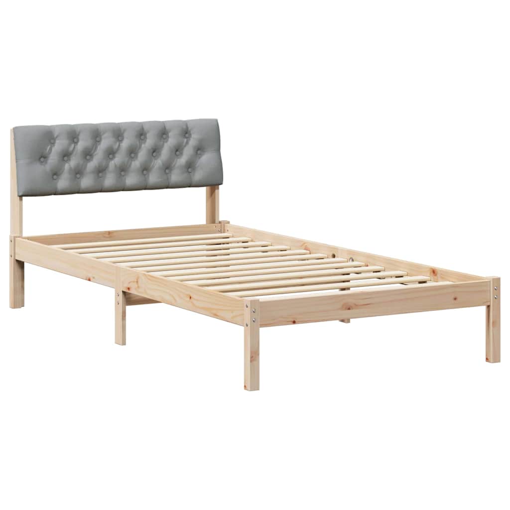 Sengestel Brun og lys grå 100 x 200 cm Massivt fyrretræ