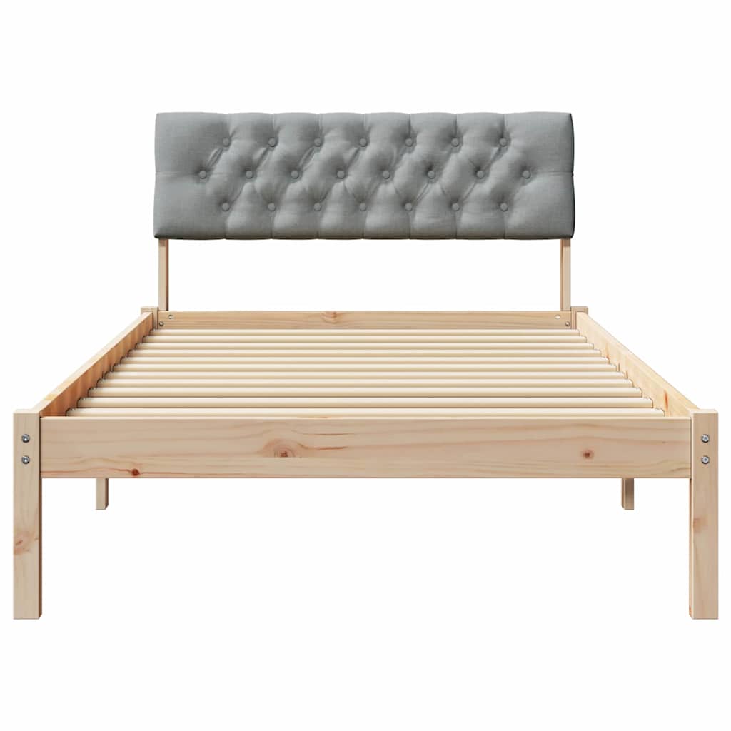 Sengestel Brun og lys grå 100 x 200 cm Massivt fyrretræ