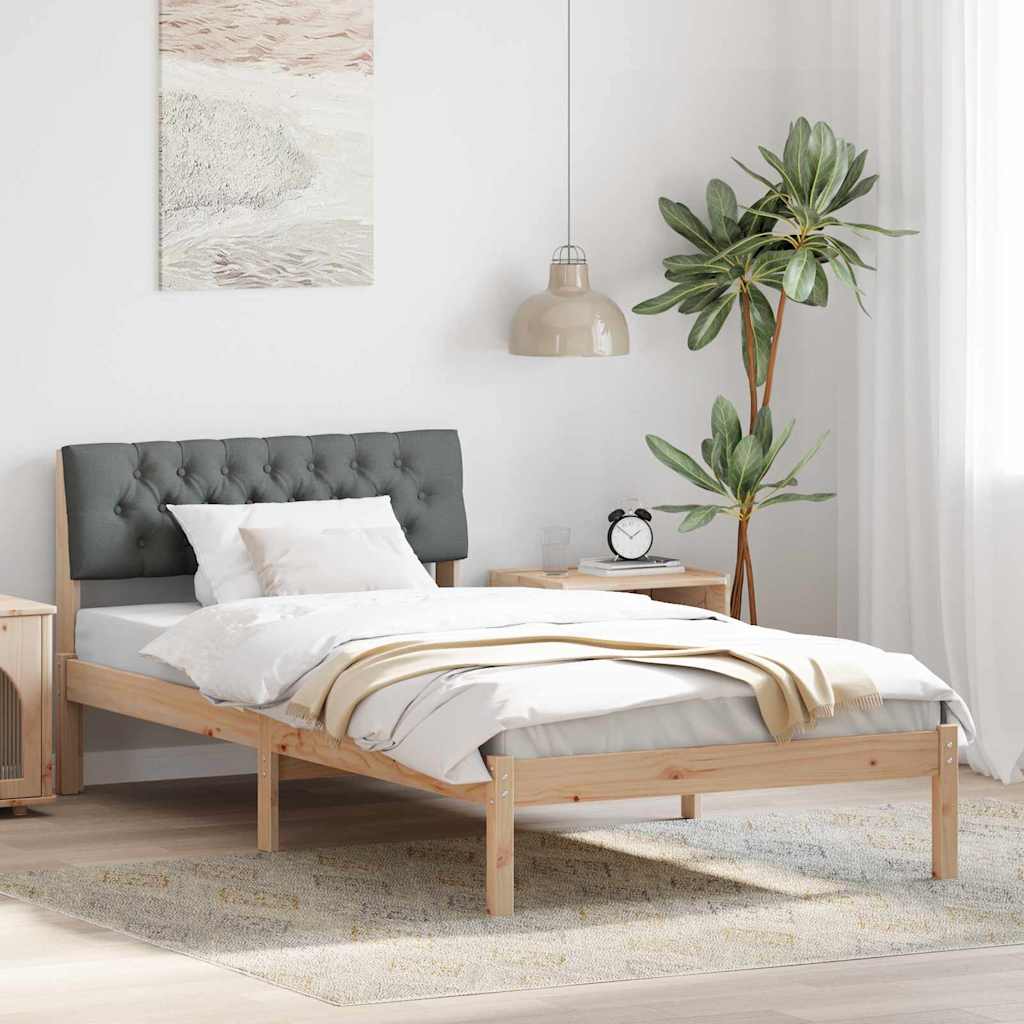 Sengestel brun og mørkegrå 100 x 200 cm Massivt fyrretræ