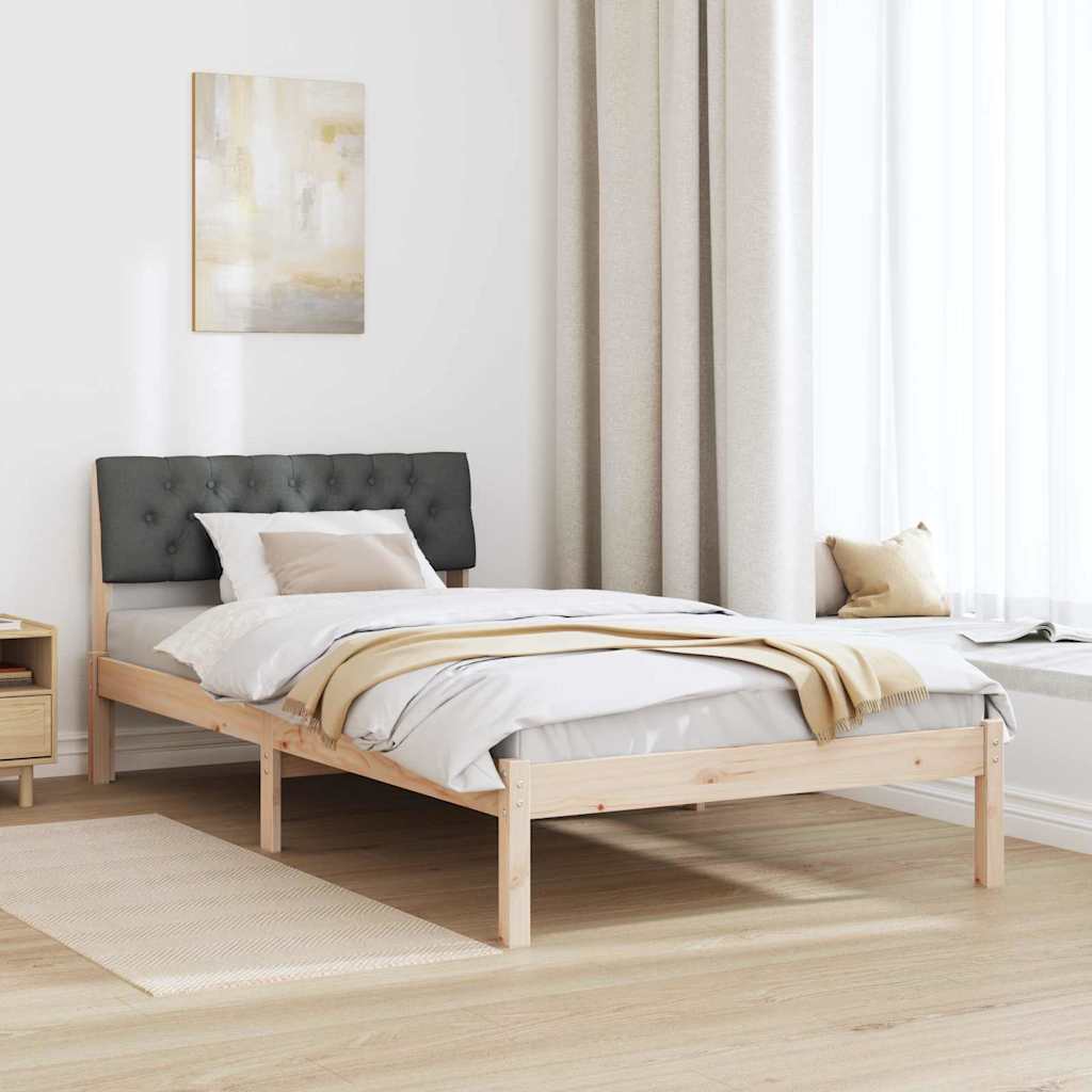 Sengestel brun og mørkegrå 100 x 200 cm Massivt fyrretræ