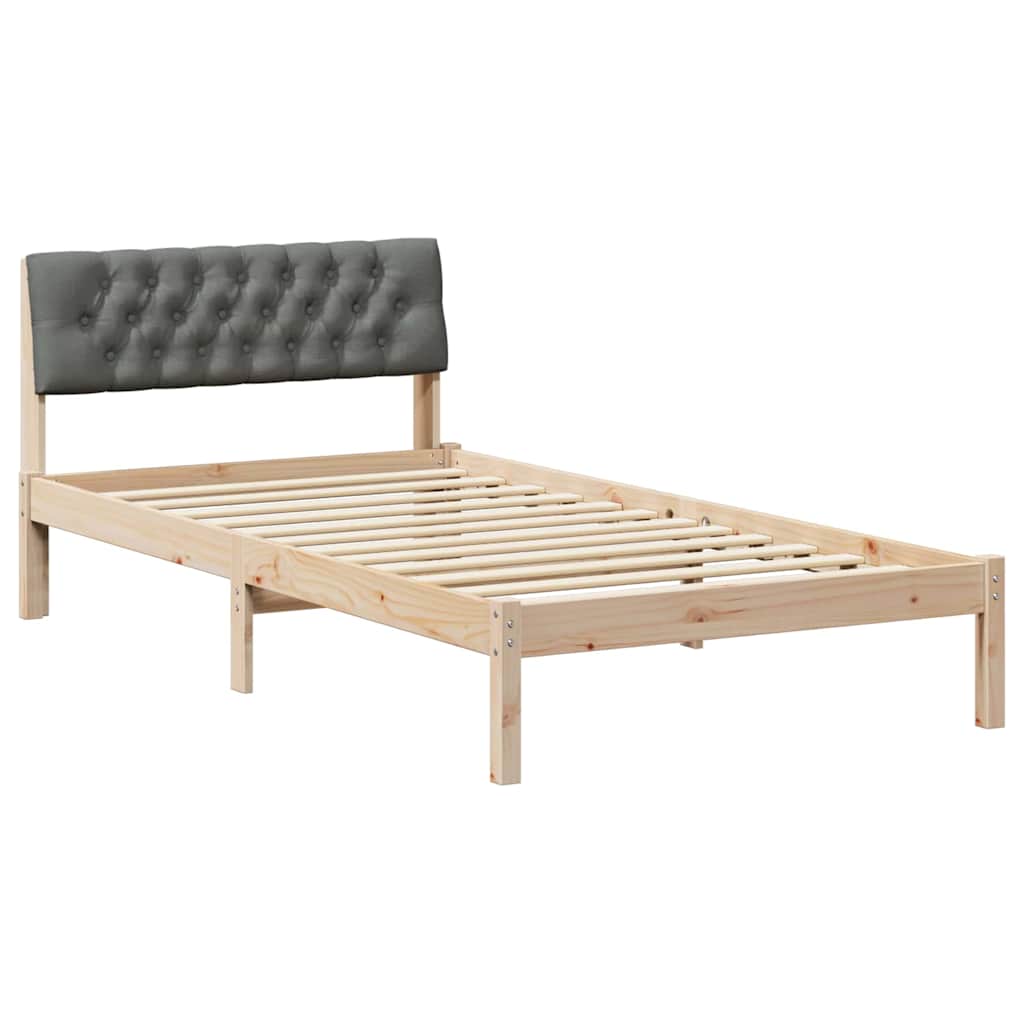 Sengestel brun og mørkegrå 100 x 200 cm Massivt fyrretræ