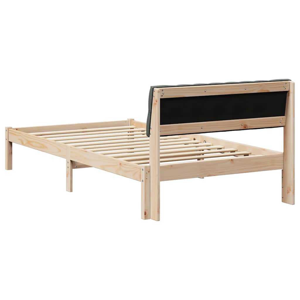 Sengestel brun og mørkegrå 100 x 200 cm Massivt fyrretræ