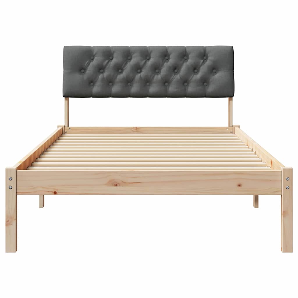 Sengestel brun og mørkegrå 100 x 200 cm Massivt fyrretræ