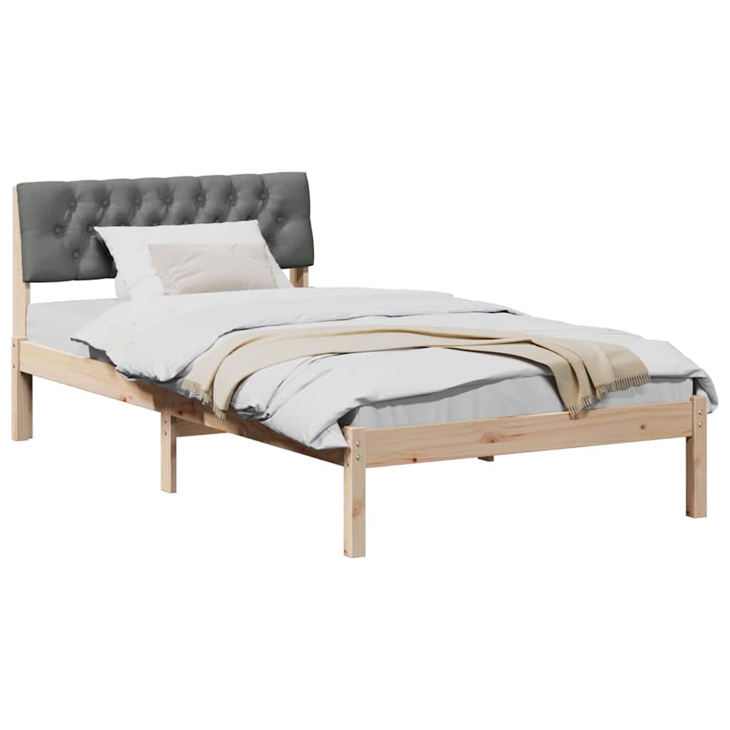 Sengestel brun og mørkegrå 100 x 200 cm Massivt fyrretræ