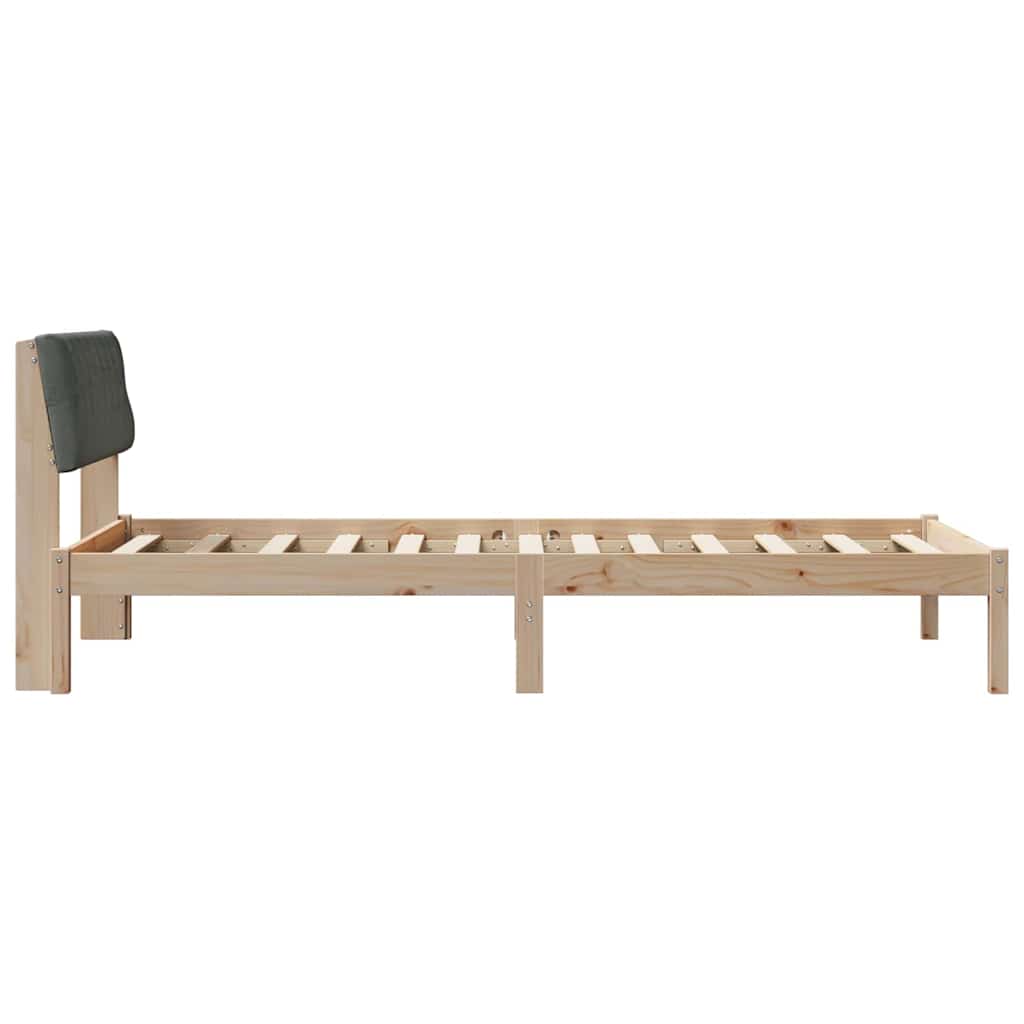 Sengestel brun og mørkegrå 100 x 200 cm Massivt fyrretræ