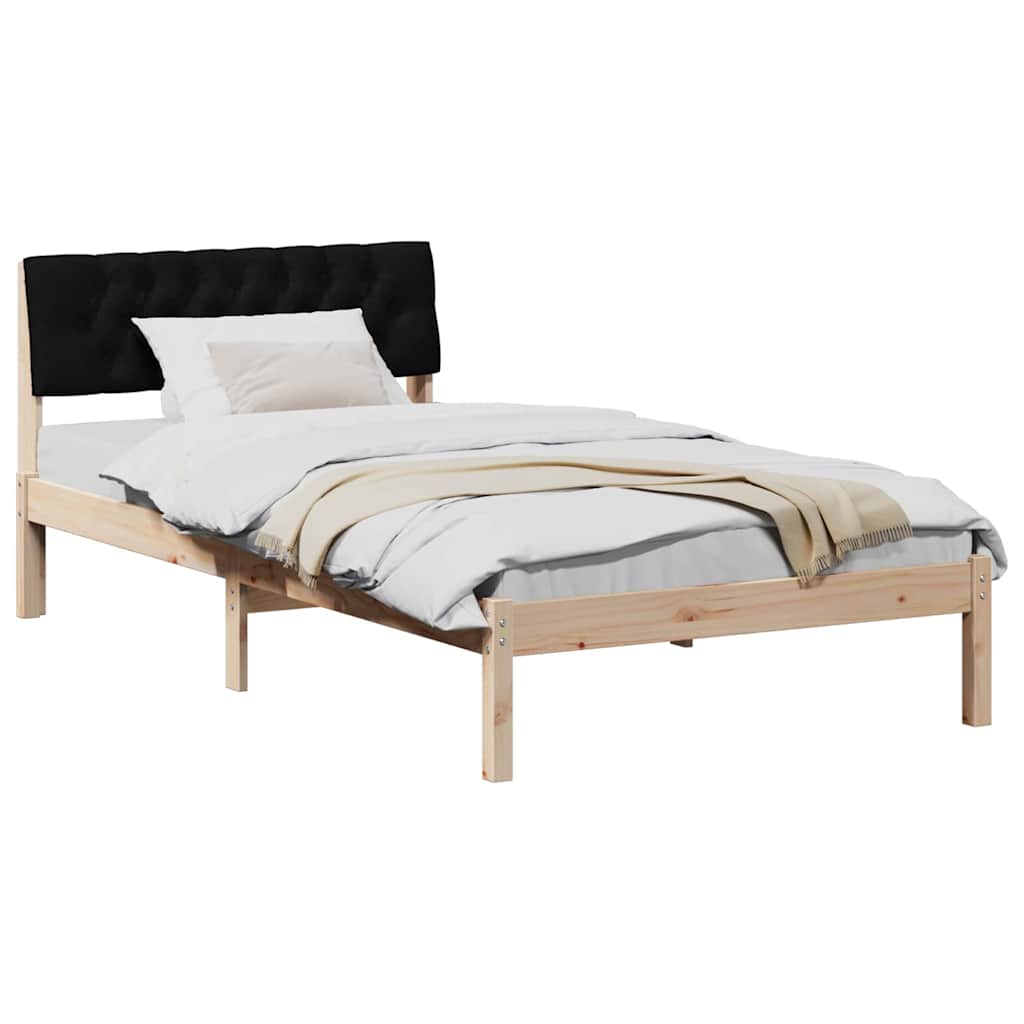 Sengestel Brun og sort 100 x 200 cm Massivt fyrretræ