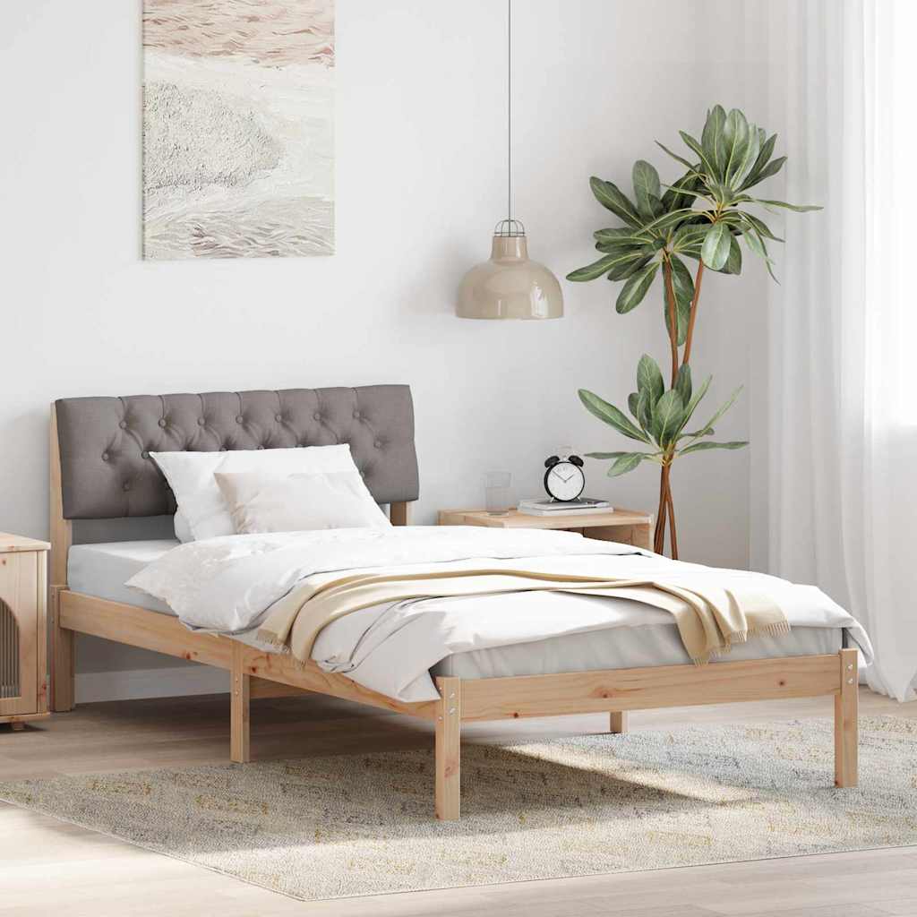 Sengestel Brun og taupe 100 x 200 cm Massivt fyrretræ