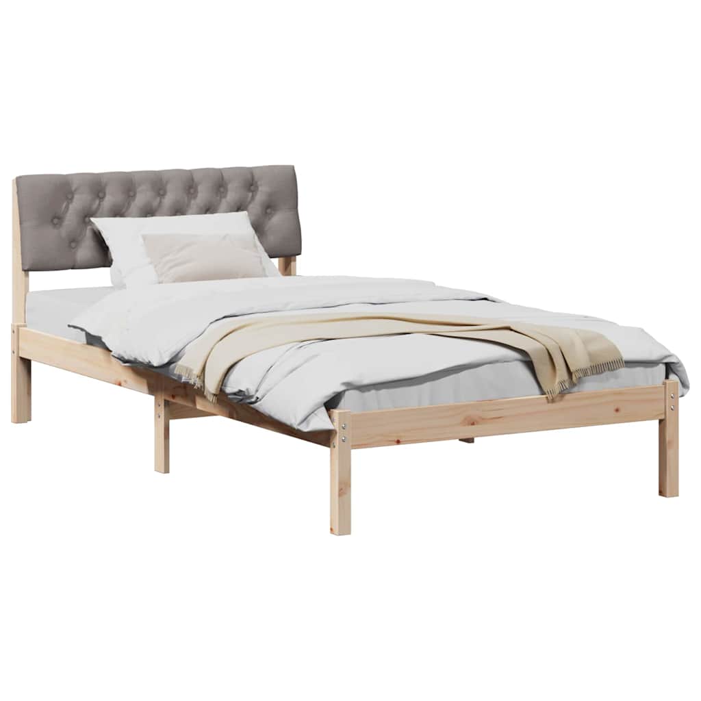 Sengestel Brun og taupe 100 x 200 cm Massivt fyrretræ