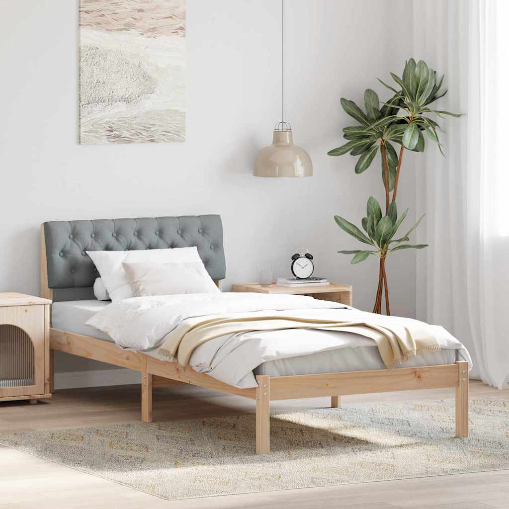 Sengestel Brun og lys grå 90 x 200 cm Massivt fyrretræ