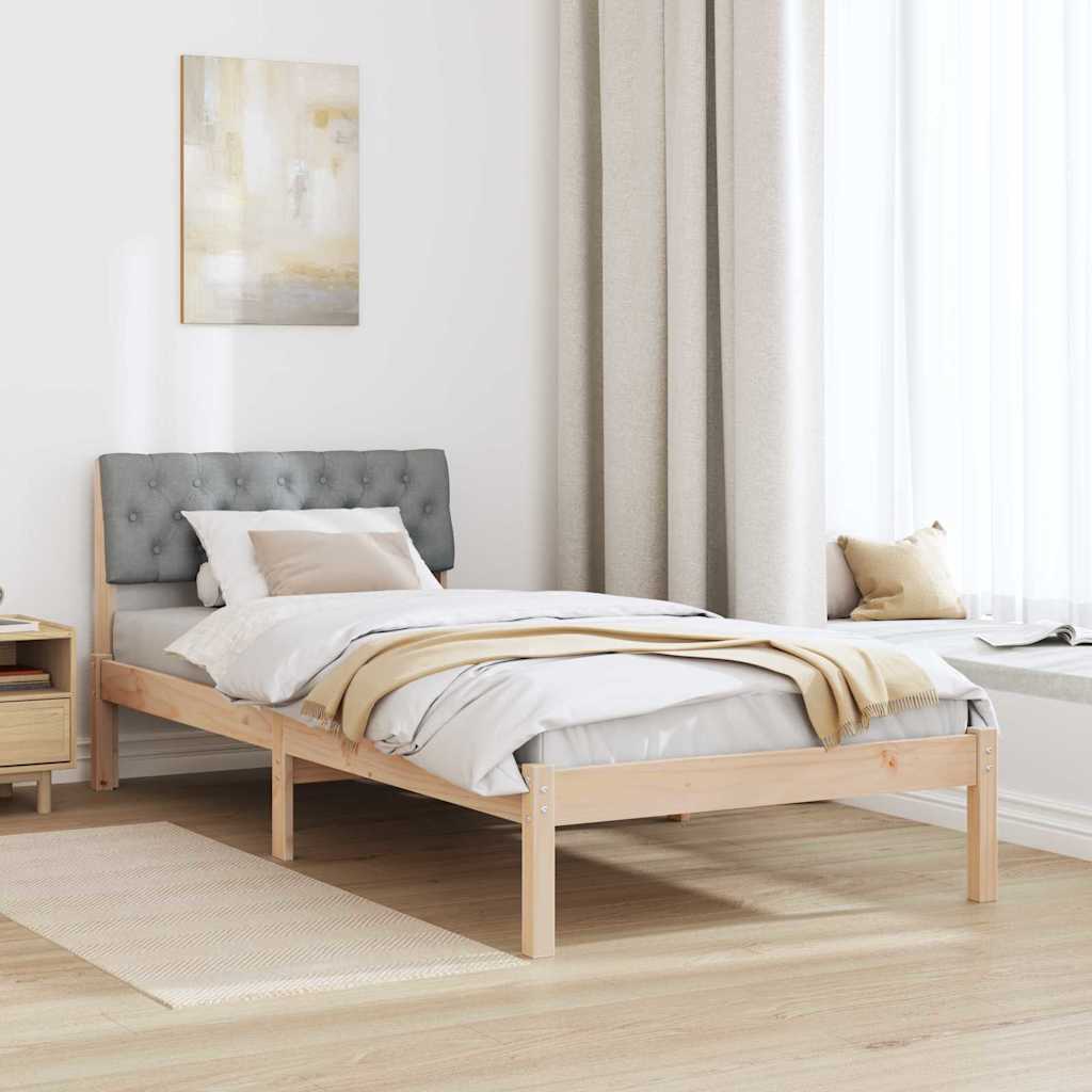Sengestel Brun og lys grå 90 x 200 cm Massivt fyrretræ