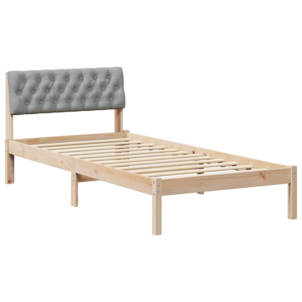 Sengestel Brun og lys grå 90 x 200 cm Massivt fyrretræ