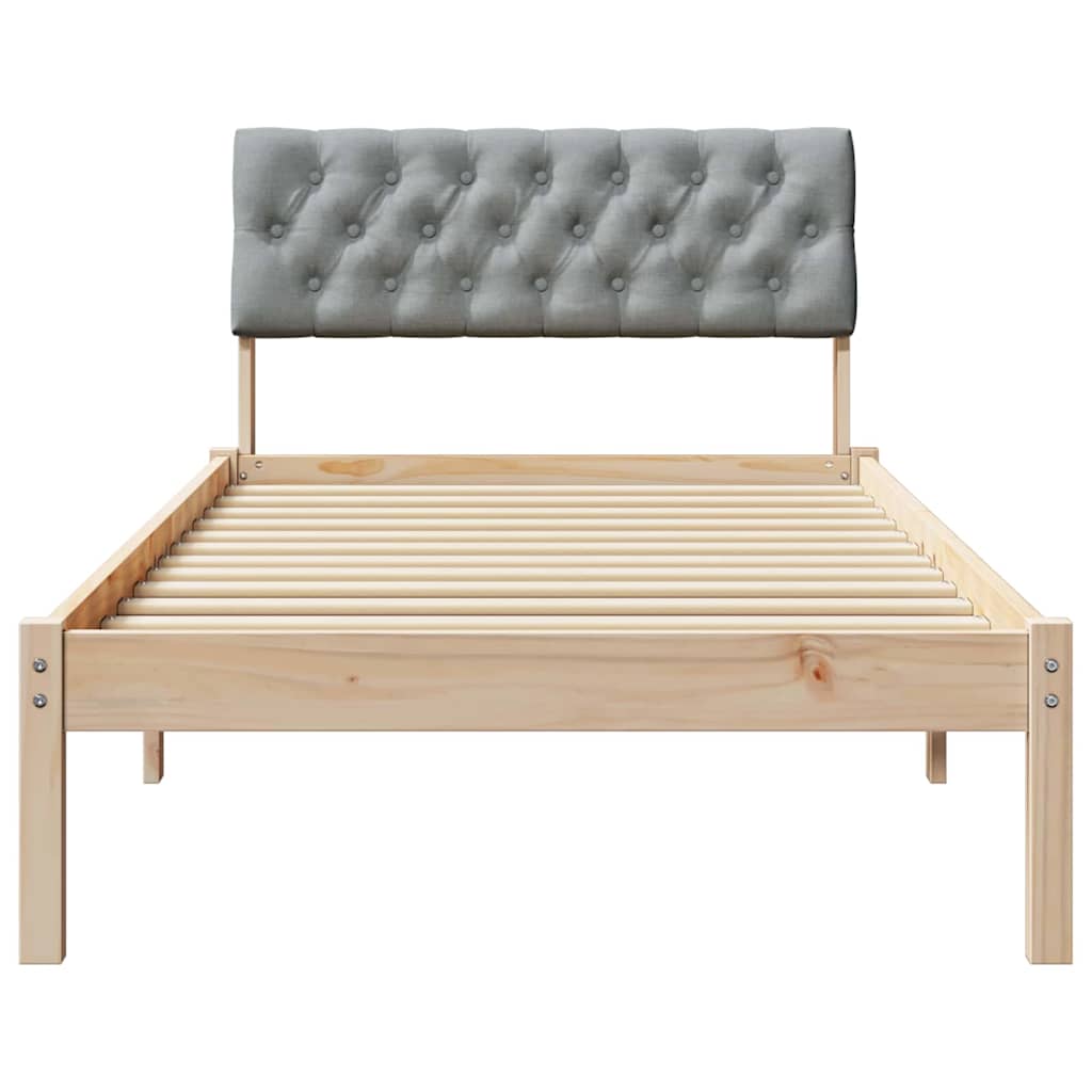 Sengestel Brun og lys grå 90 x 200 cm Massivt fyrretræ