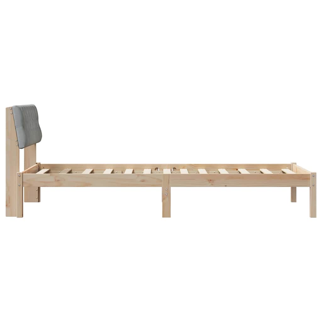 Sengestel Brun og lys grå 90 x 200 cm Massivt fyrretræ