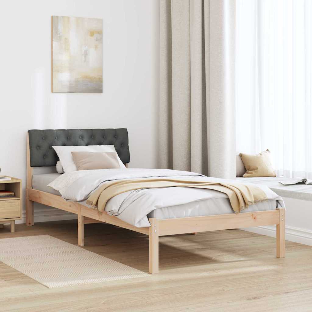Sengestel brun og mørkegrå 90 x 200 cm Massivt fyrretræ