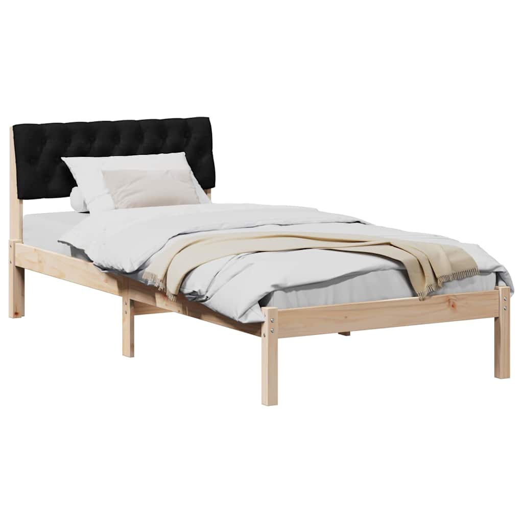 Sengestel Brun og sort 90 x 200 cm Massivt fyrretræ