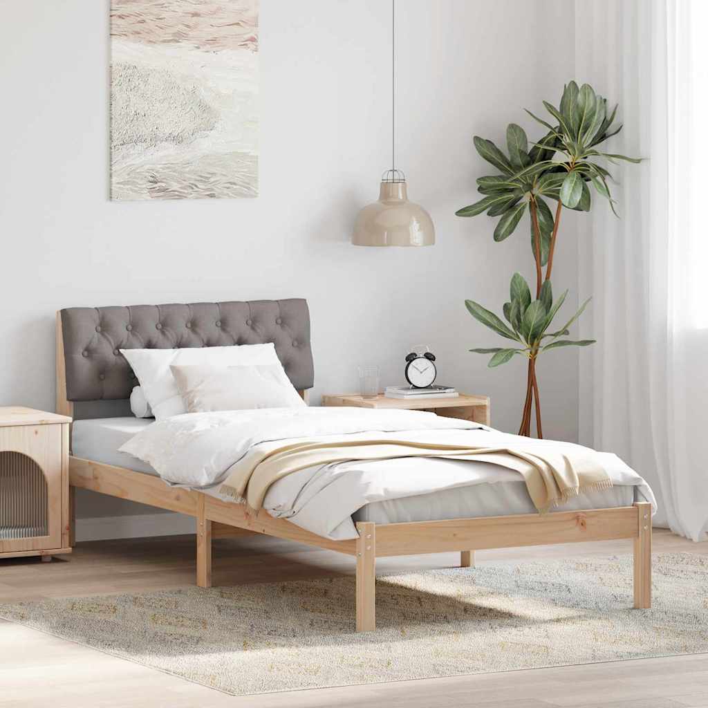 Sengestel Brun og taupe 90 x 200 cm Massivt fyrretræ