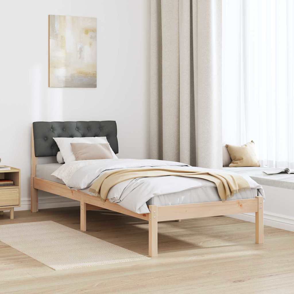 Sengestel brun og mørkegrå 80 x 200 cm Massivt fyrretræ