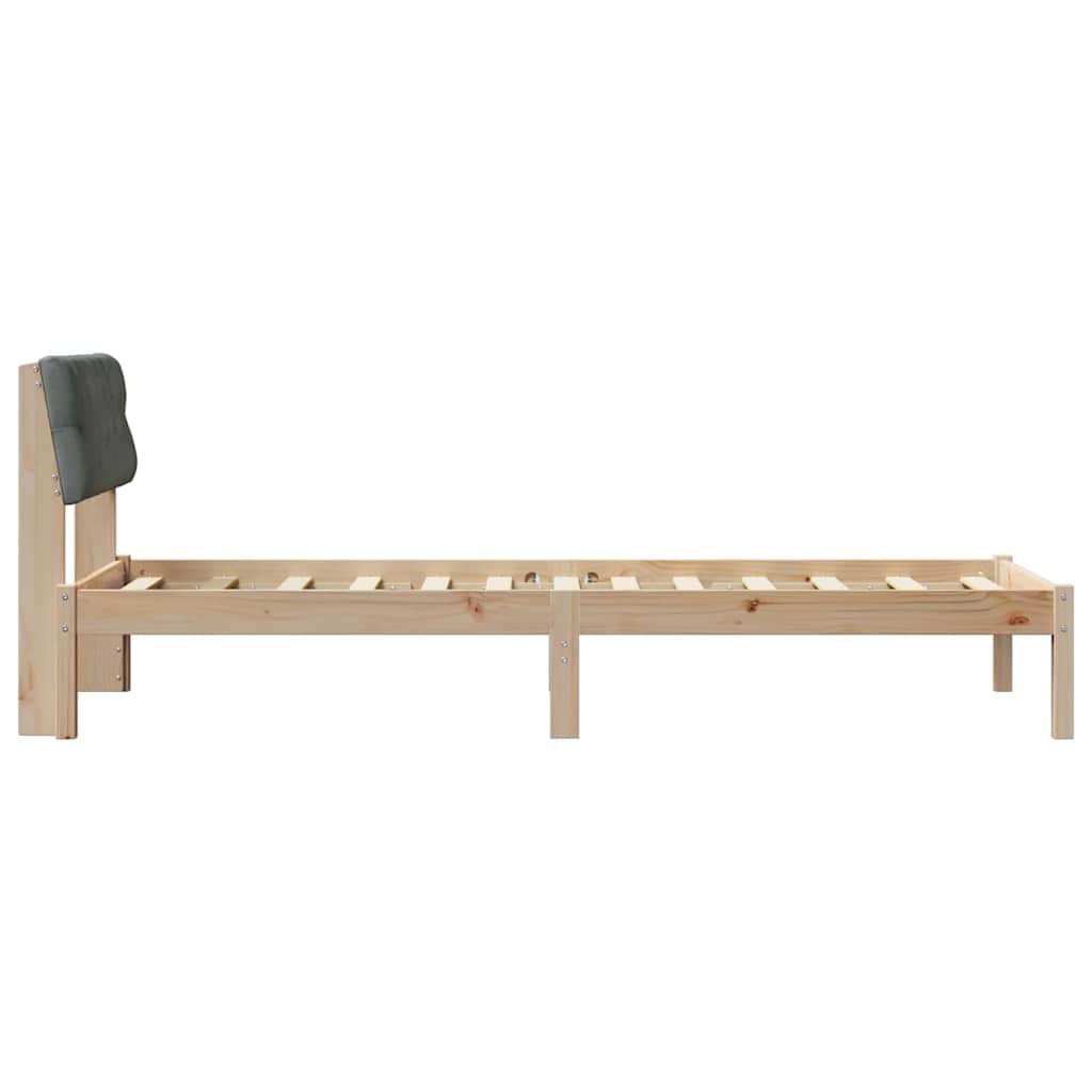Sengestel brun og mørkegrå 80 x 200 cm Massivt fyrretræ