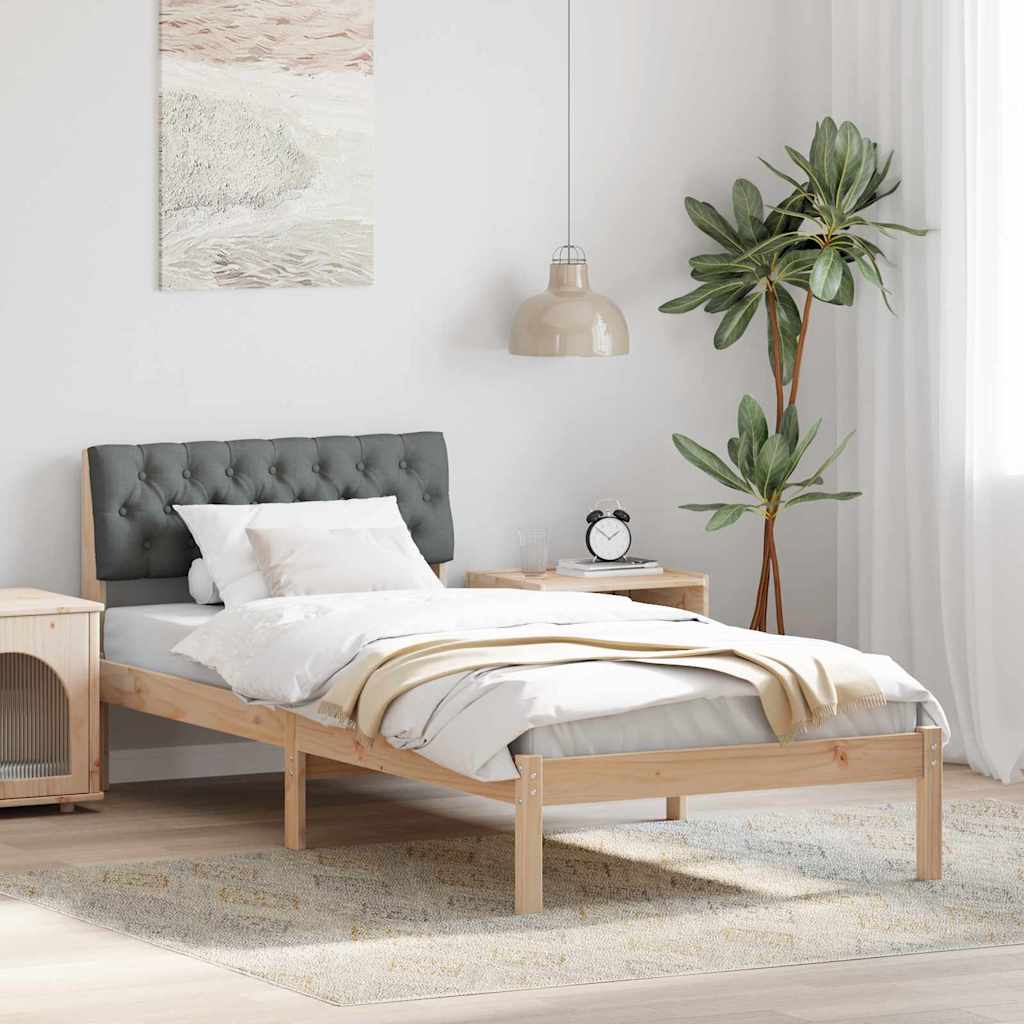 Sengestel brun og mørkegrå 90 x 190 cm Massivt fyrretræ