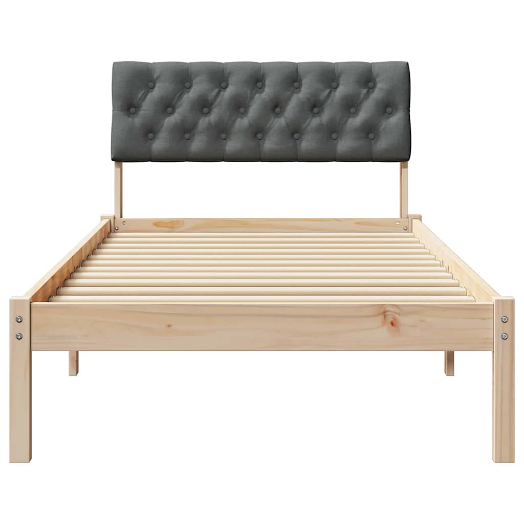 Sengestel brun og mørkegrå 90 x 190 cm Massivt fyrretræ