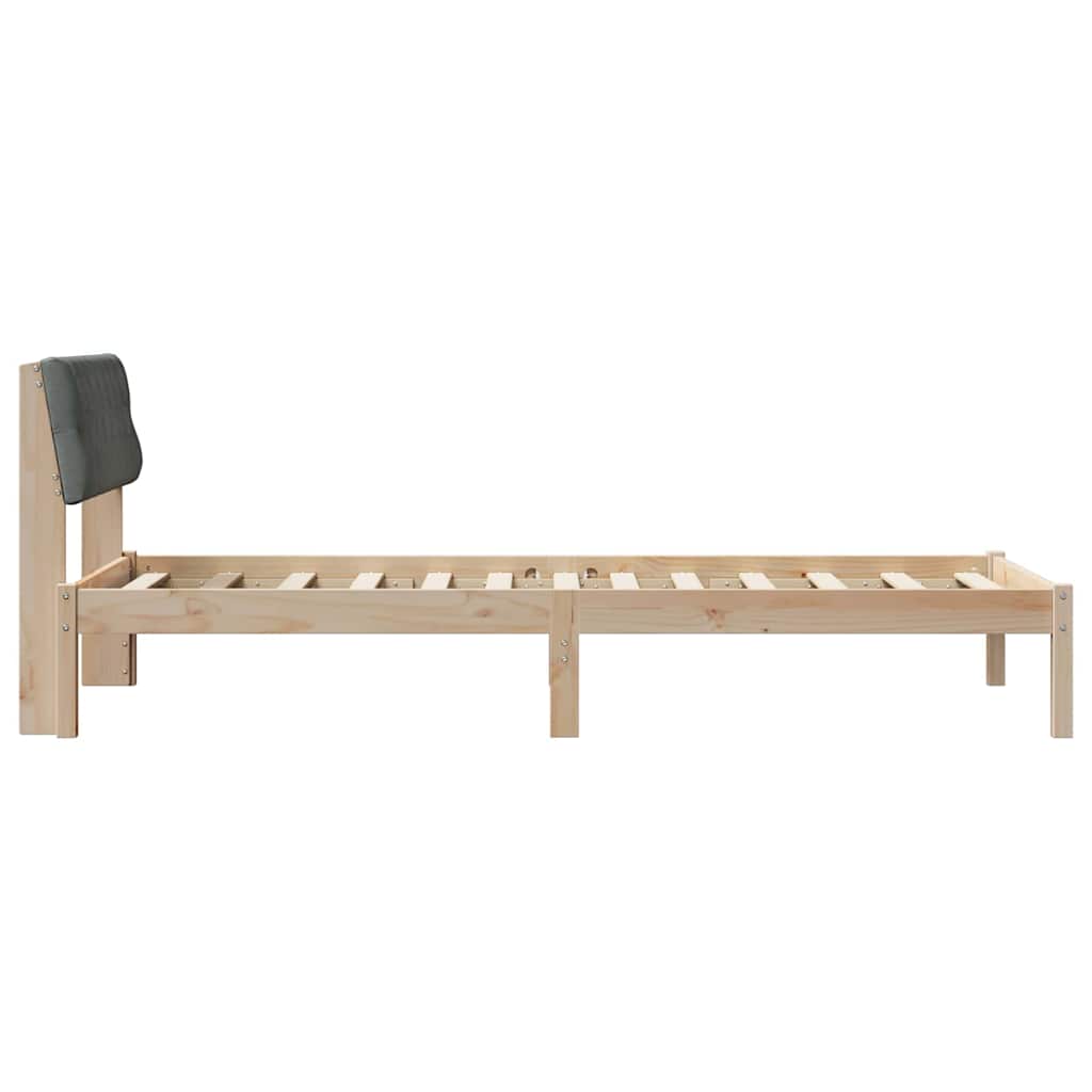 Sengestel brun og mørkegrå 90 x 190 cm Massivt fyrretræ