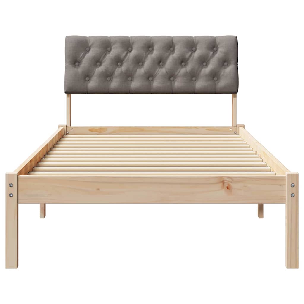 Sengestel Brun og taupe 90 x 190 cm Massivt fyrretræ