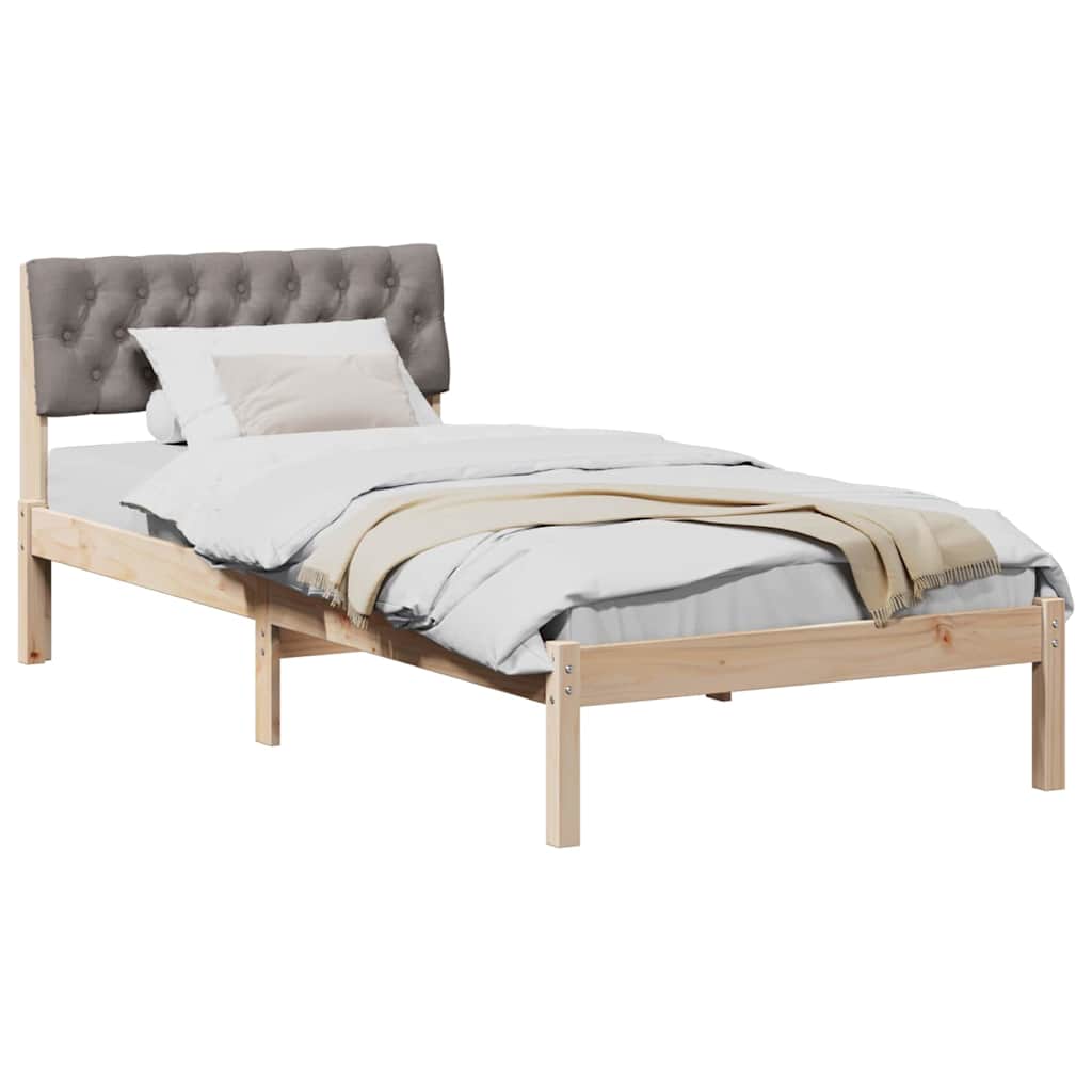 Sengestel Brun og taupe 90 x 190 cm Massivt fyrretræ