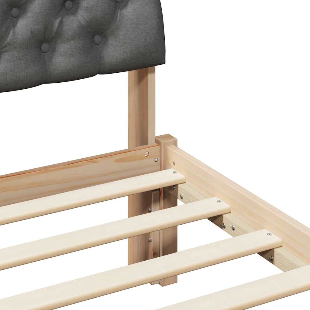 Sengestel brun og mørkegrå 75 x 190 cm Massivt fyrretræ