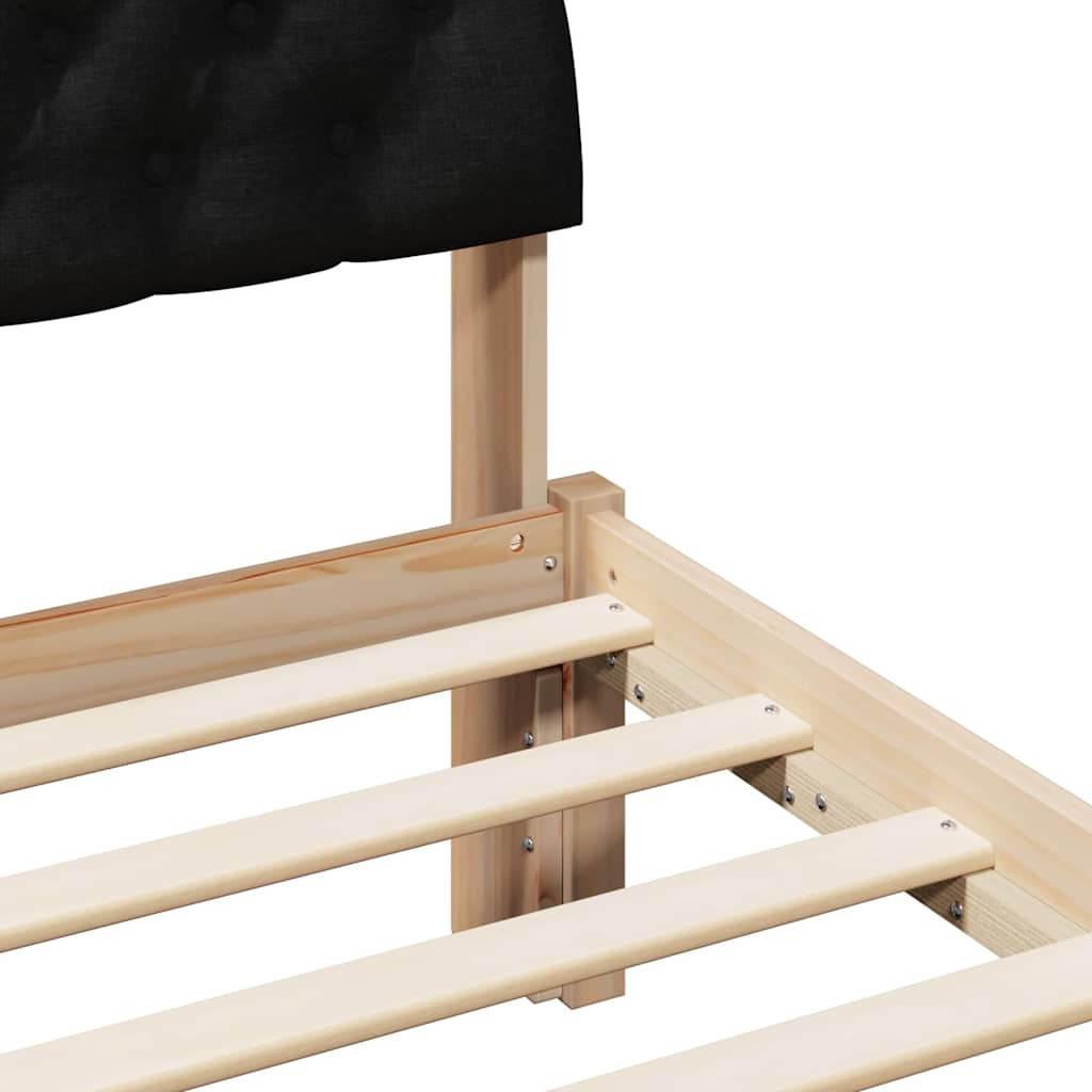 Sengestel Brun og sort 75 x 190 cm Massivt fyrretræ