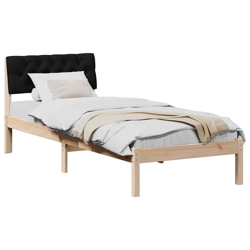 Sengestel Brun og sort 75 x 190 cm Massivt fyrretræ