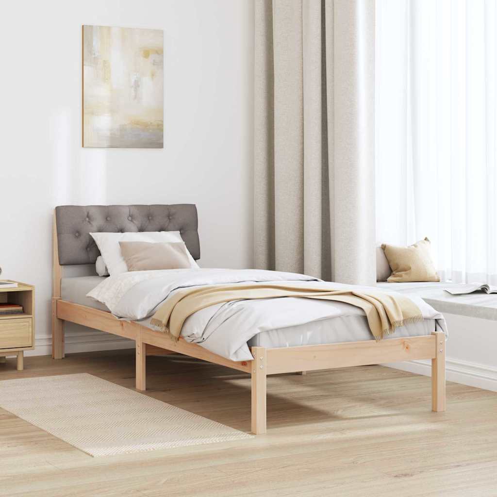 Sengestel Brun og taupe 75 x 190 cm Massivt fyrretræ