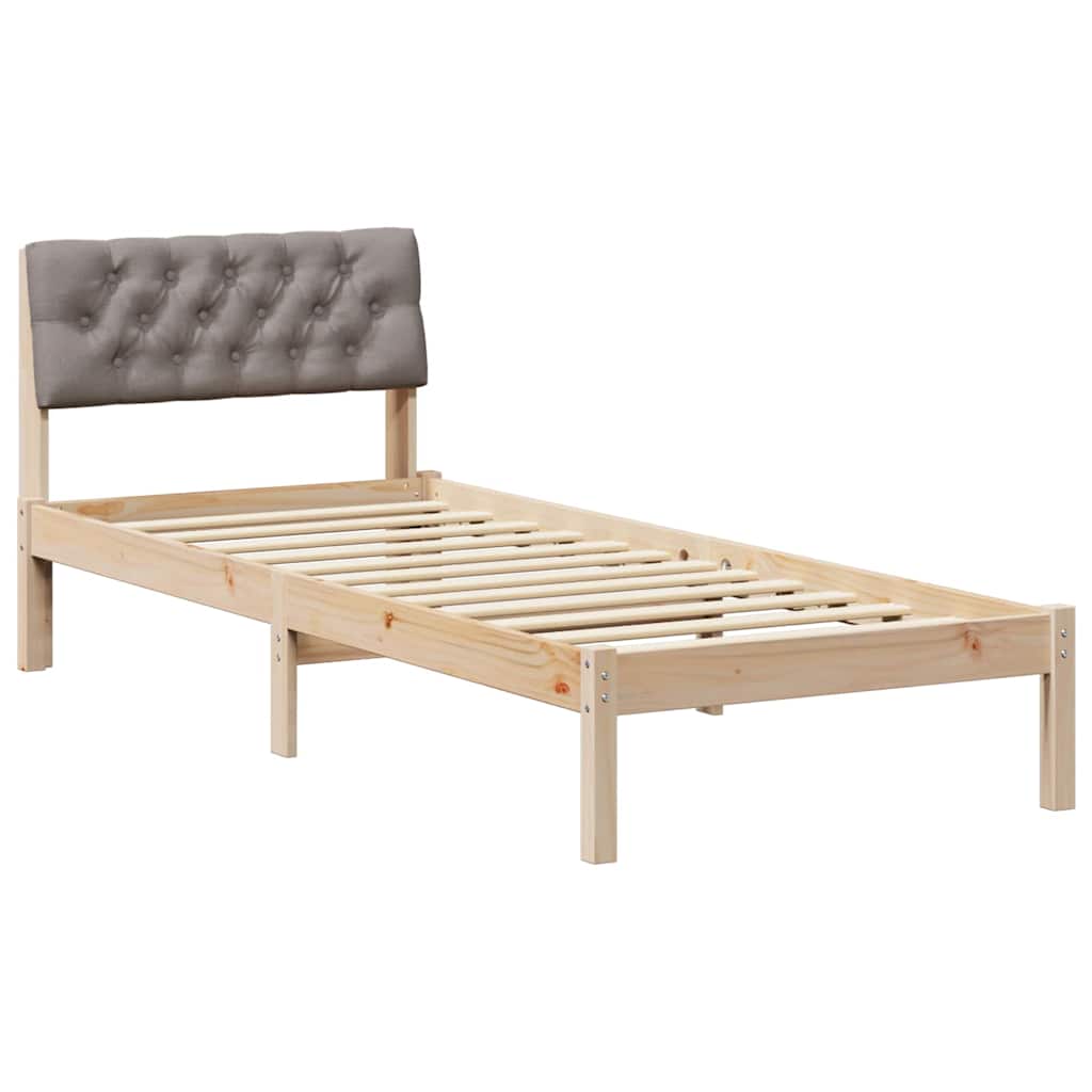 Sengestel Brun og taupe 75 x 190 cm Massivt fyrretræ
