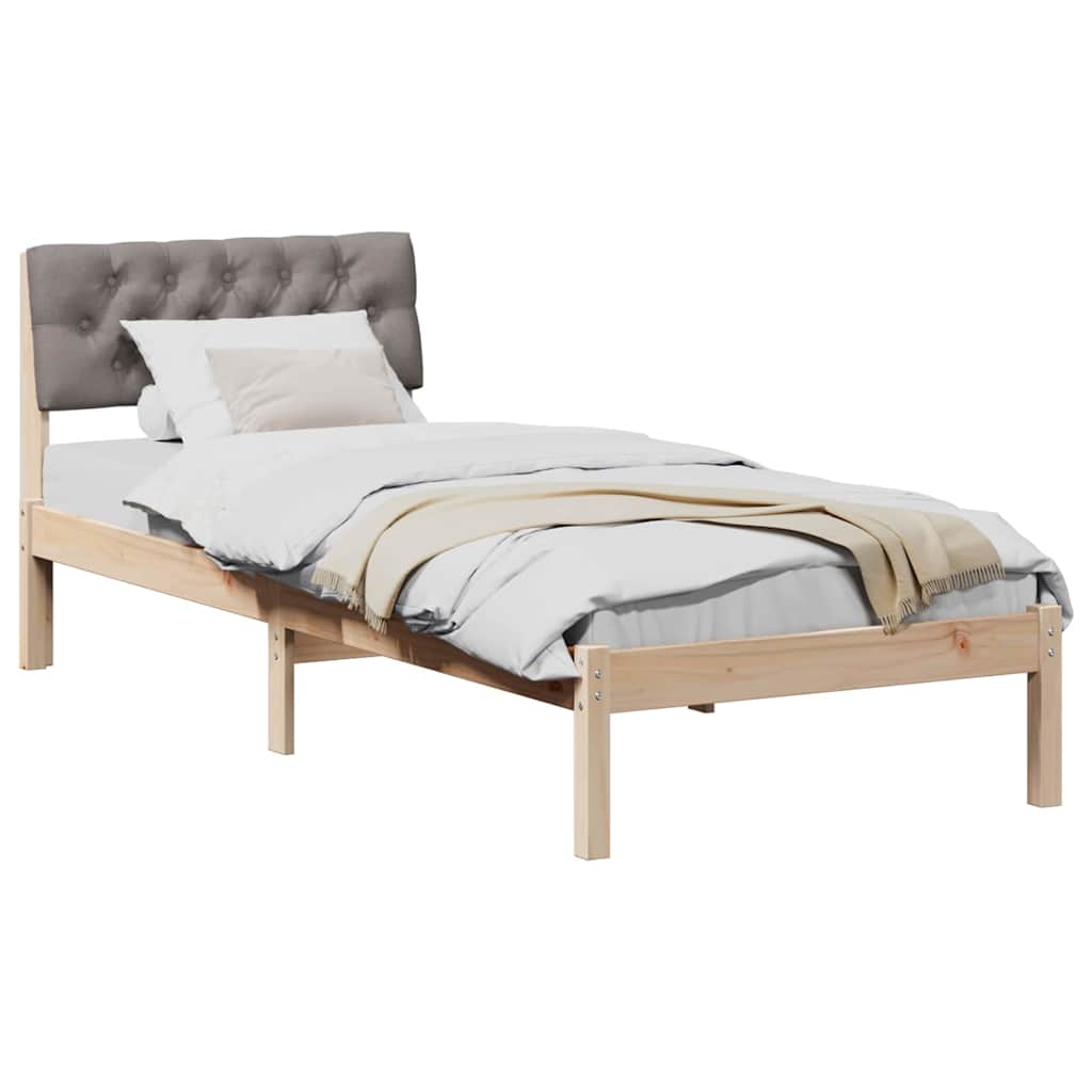 Sengestel Brun og taupe 75 x 190 cm Massivt fyrretræ