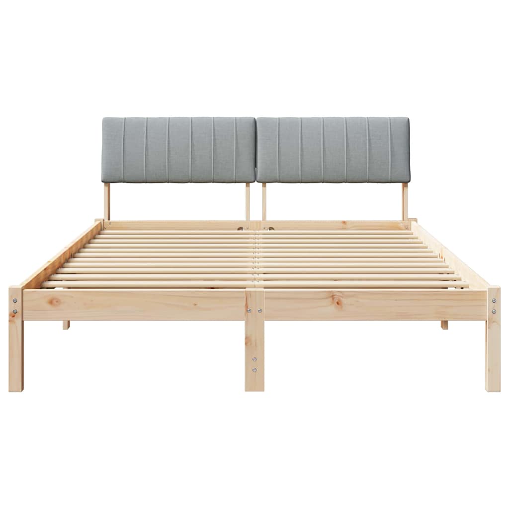 Sengestel Brun og lys grå 135 x 190 cm Massivt fyrretræ