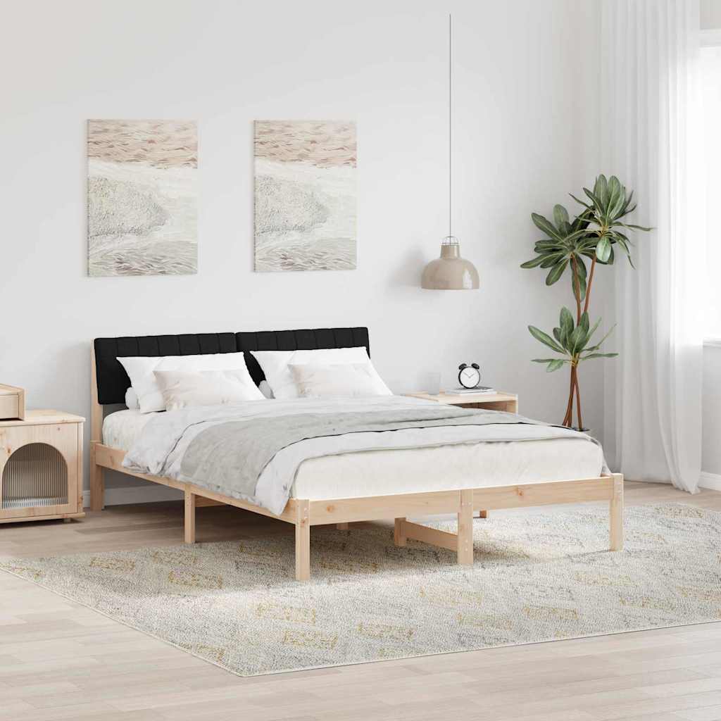 Sengestel Brun og sort 135 x 190 cm Massivt fyrretræ