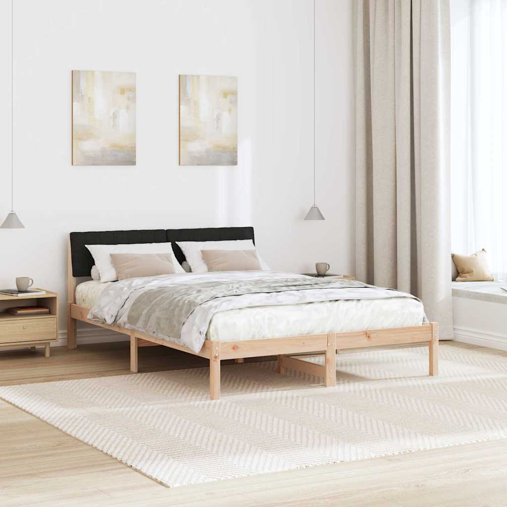 Sengestel Brun og sort 135 x 190 cm Massivt fyrretræ