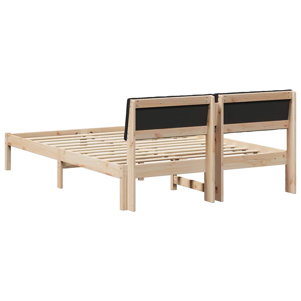 Sengestel Brun og sort 135 x 190 cm Massivt fyrretræ